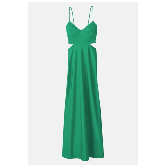 A.L.C. Blakely Cutout Satin Dress Spruce Green - Picture 2 of 11